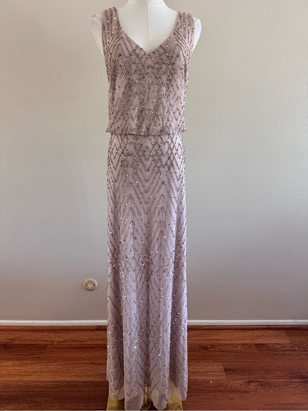 BHLDN Blaise Sequin Beaded Art Deco Maxi Dress